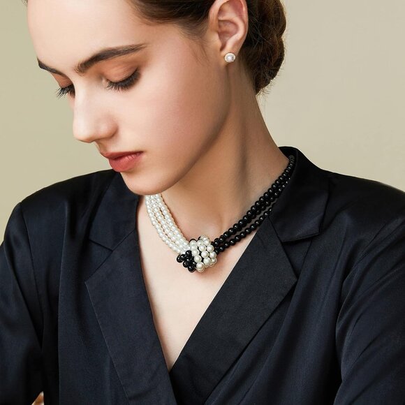 1920s Imitation Pearls Necklace 20s Gatsby Flapper Vintage Accessories - Picture 2 of 6